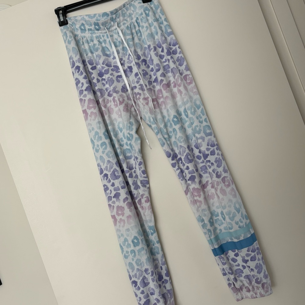 PJ Salvage Womens Leopard Jogger Pajama Lounge Pants